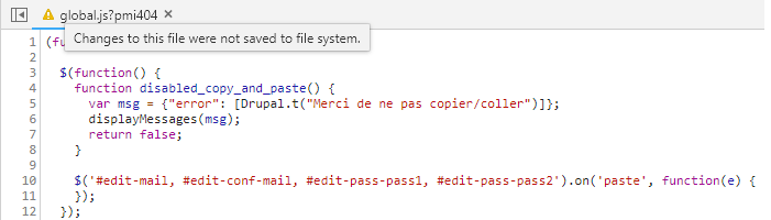 Virer le code qui bloque le copier-coller